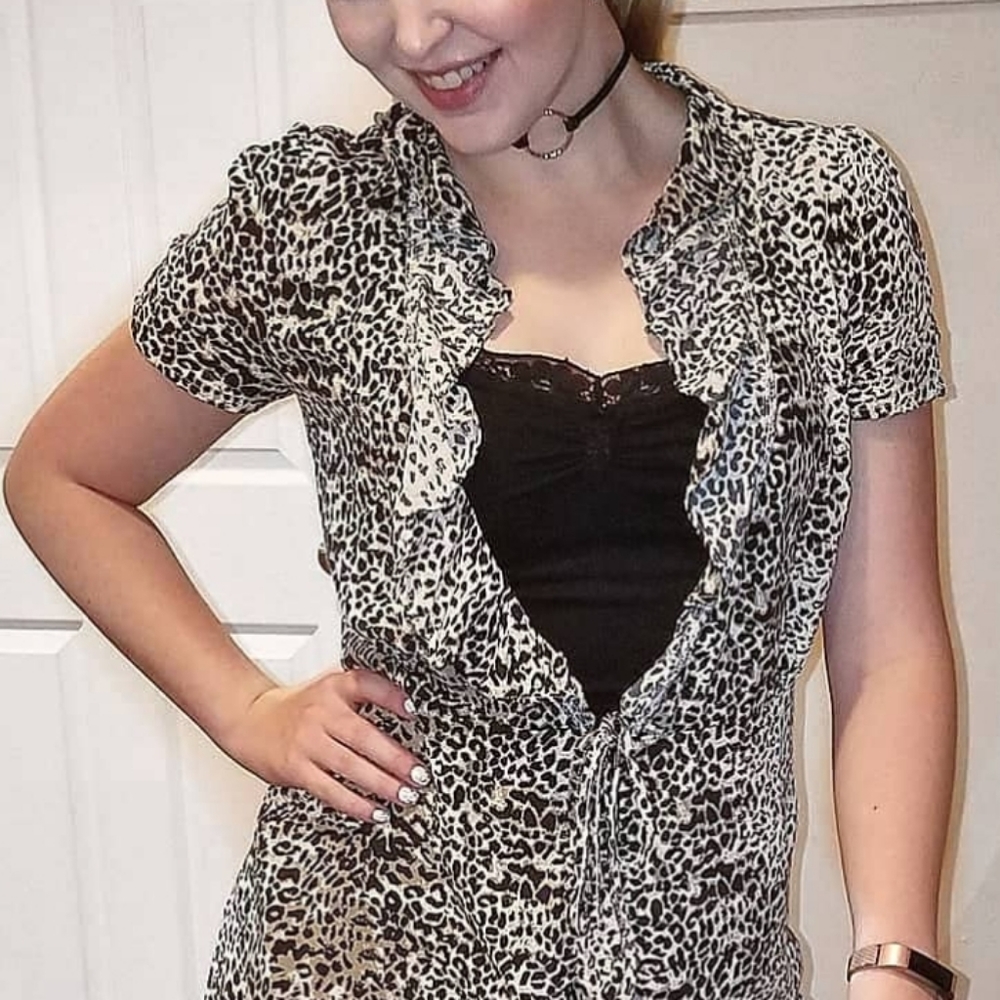 Leopard Print Ruffle Top